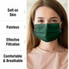Wecare Disposable Face Mask, 3-Ply with Ear Loop 50 Individually Wrapped, Hunter Green, 50PK WMN100059